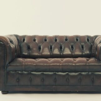 Black Leather Chesterfield Sofa
