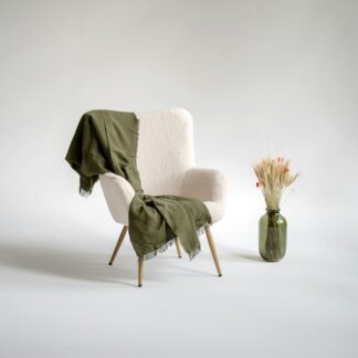 Cream Boucle Accent Chair
