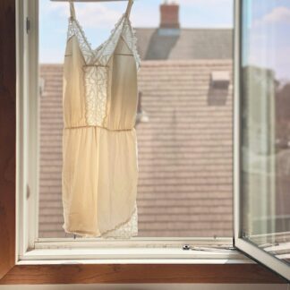 Cream Silk Slip Dress
