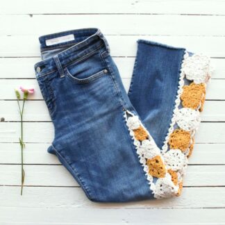 Crochet Trim Boho Jeans