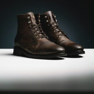 Dark Brown Lace-Up Boots