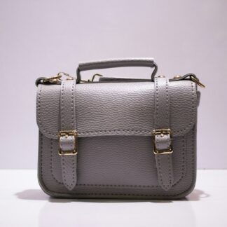 Gray Leather Satchel