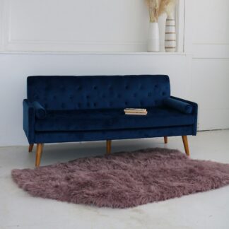 Navy Velvet Loveseat