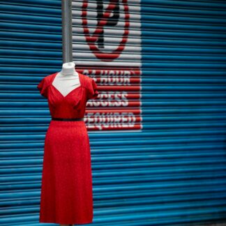 Red Wrap Midi Dress