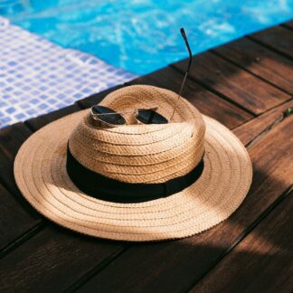 Straw Fedora with Black Band
