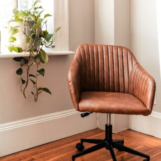 Tan Leather Office Chair
