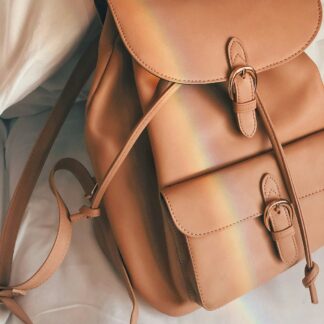 Tan Leather Satchel Backpack