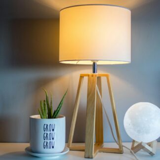 Wooden Tripod Table Lamp