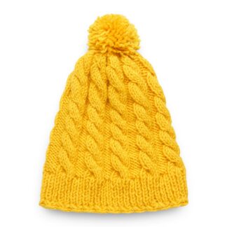 Yellow Pom Pom Beanie